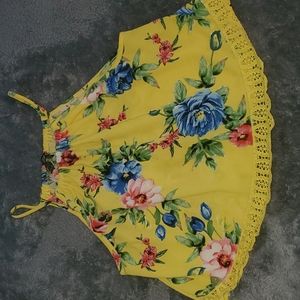 Yellow Floral Crop Top